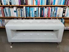 Étroit Corridor Cuir Banc Avec Compartiment de Rangement En Blanc Pur 100 Ou 150