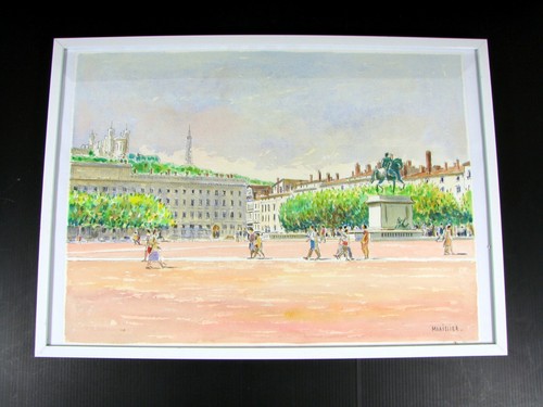 Aquarelle ecole lyonnaise - ecole,