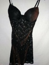 Déshabillé noir dentelle sexy T 36 85/90B