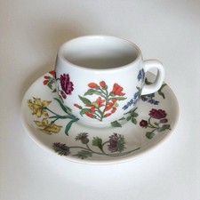 RARE Tasse Porcelaine Paris “Herbier” Motifs Botaniques Vintage Collection