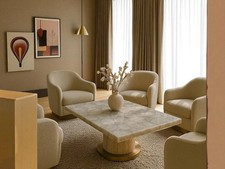 Blanc quartz café table top - blanc,