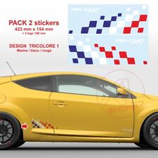 Autocollant pour Clio Megane Twingo RS Captur Rafale Zoe damier tricolore 1182