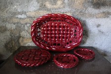 corbeille ovale en céramique tressée -DLG JEROME MASSIER - Vallauris -