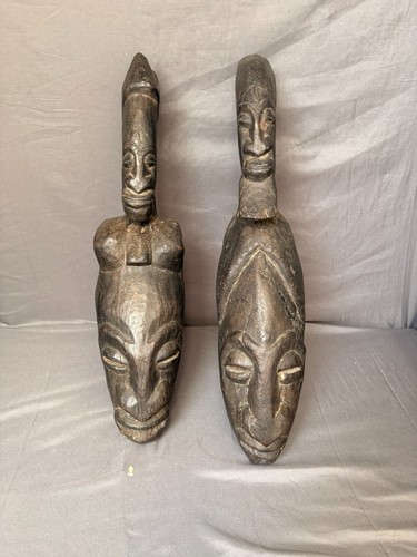 Ancien paire masque heaume - paire,