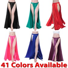 Satin Jupe Panneau Ventre Danse Tribal Côté Ouverture Déguisement Flamenco Femme