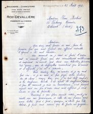 PERRIGNY-sur-L'OGNON (21) BOUCHERIE CHARCUTERIE "ROY & DEVALLIERE" en 1933