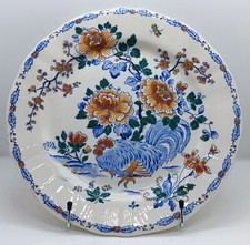 ASSIETTE PLATE FAÏENCE GIEN DÉCOR AU COQ CAMPAGNE ET PIVOINES TBE CERAMIC 1