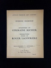 CATALOGUE . ANGLO FRENCH ART CENTRE, 15th EXHIBITION, GERMAINE RICHIER  [1947]