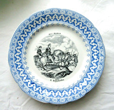 Assiette à dessert parlante de Choisy le Roi: Mac Mahon, n°8, 1870 Reischoffen