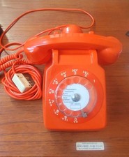 TELEPHONE FIXE SOCOTEL S63 ORANGE ROTARY DIAL PHONE TELEFON PTT FRANCE 