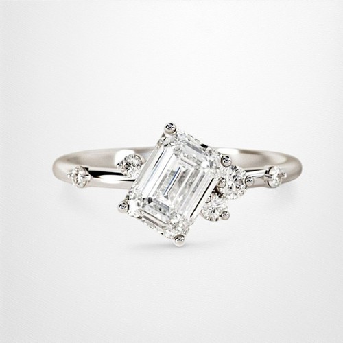 Bague diamant taille émeraude
