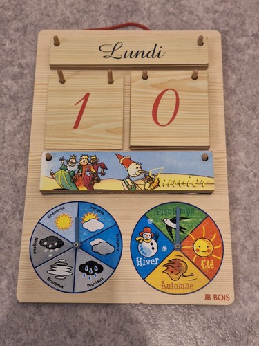 Calendrier bois enfant - calendrier,