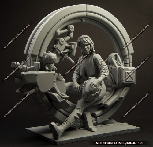 Cyber moto figurine - figurine, en