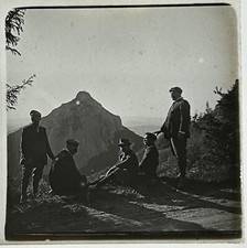 AUTRICHE Tyrol Montagne Alpinistes c1920 PHOTO STEREO sur verre Vintage P25§n1