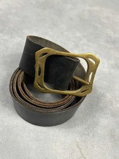 Ceinture cuir marron motifs