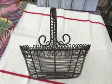 ANCIEN PANIER EN FIL DE FER CUEILLETTE pomme de terre  MARCHE BOURRICHE VINTAGE