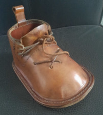 PORTE CRAYONS STYLOS EN CUIR EPAIS VINTAGE FORME CHAUSSURE ANCIENNE