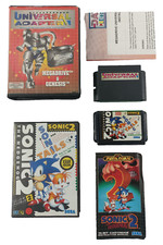 Mega Drive Game Asian Sonic 2 And Universal Adapter In Box With Manuals