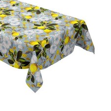 MEWATU Nappe en Toile Cirée Bleu Clair Citron Finca B6025-02 Carré Rond Oval