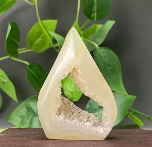 Géode agate jaune - géode, naturelle