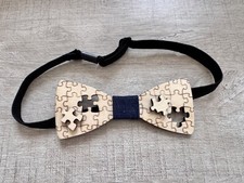 Noeud Papillon original En Bois , puzzle, Sangle Réglable