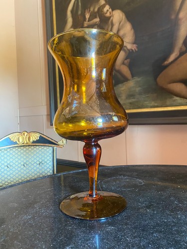 Grand vase sur pied verre - pied, en