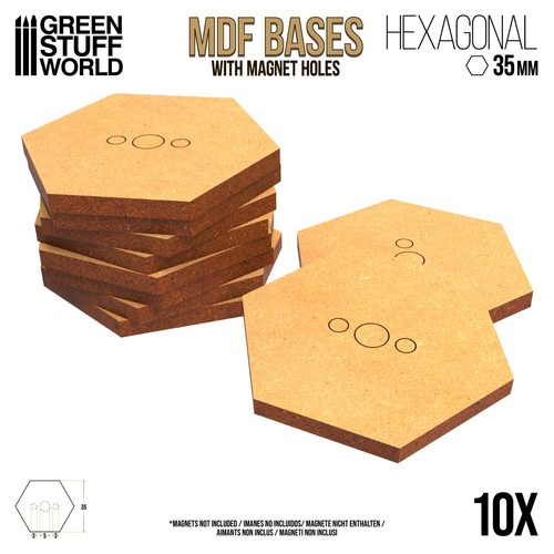 10x socles hexagonale 35mm - 10x,