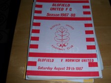 BLOFIELD UNITED V NORWICH UNITED 87/88