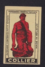 Ancienne  étiquette  Allumettes  Belgique BN82787 Collier Charbonnier 