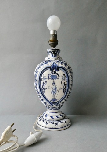 Lampe faïence signée - lampe, en