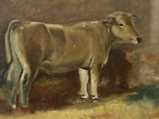 Bœuf & Huile sur carton & Fin XIX ème Siècle & Peinture & France & Ferme 