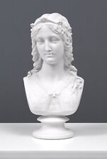 Sculpture Buste Princesse - Statue Dame Médiévale (MARBRE MOULÉ BLANC) 27 cm ...