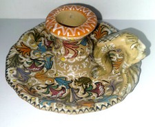 BOUGEOIR A MAIN FAIENCE ITALIENNE MOLARONI PESARO