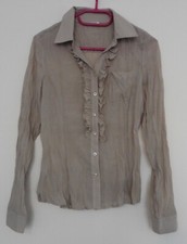Chemisier en voile froisse beige. Jacqueline Riu. Taille 36