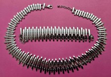 Parure Collier et Bracelet en acier inox, style " Cléopâtre"