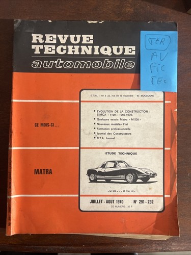 Revue technique matra - m, 530