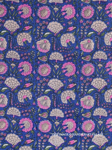 Bleu rose floral bloc - rose, imprimé