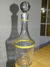 DAUM CARAFE A VIN EN CRISTAL SOUFFLER BOUCHE COTES VENITIENNES BANDES EMAILLER