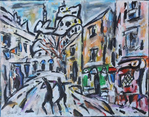 Vue sur montmartre - montmartre, ",pastels