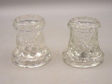 Paire de petits bougeoirs en cristal de Baccarat.Bambou tord.XIX°.