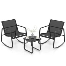 Salon De Jardin Avec Fauteuils Bascule Confortable Et Table Pour Terrasse Balcon