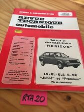 Talbot Simca Chrysler Horizon LS GL GLS S SX Revue Technique Automobile RTA