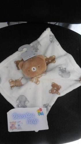 Doudou plat ours - ours, marron