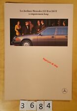 MERCEDES 250 D/ 260 E EMPATTEMENT LONG W124 LIMOUSINE Prospectus Fr 6 pages 8/89