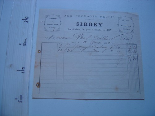 Facture circa 1880 sirdey - facture,