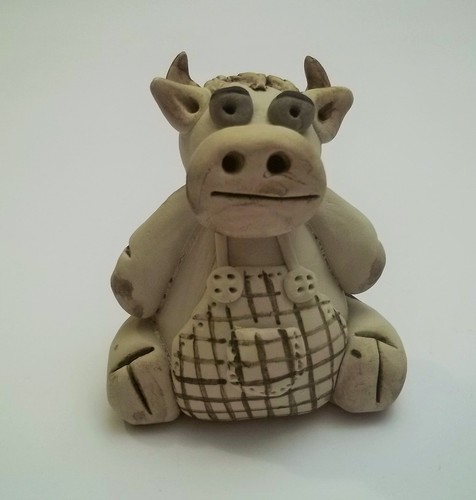 Vache terre cuite - terre,