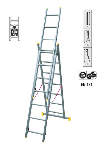 échelle aluminium triplée - Échelle, en
