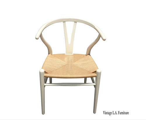 Vintage white wishbone chair - wishbone,