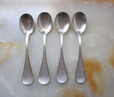 4 belles petites cuillères à sel XIXe en argent massif orfèvre Massat salerons.