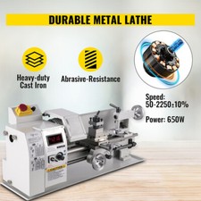 VEVOR 8 x 14"Tour à Métaux de Précision 650W Tour à Métal de Fraisage 2250tr/min